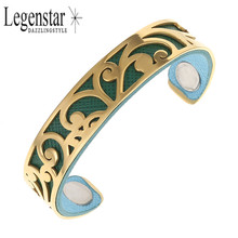 Legenstar Gold Color Cuff Bangle &Bracelet  for Women  Stainless Steel Bracelet 10 Color Interchangeable Leather Wrist Pulseiras 2024 - buy cheap
