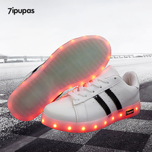 7ipupas-Zapatillas luminosas Led para niños y niñas, calzado con luz Led de buena calidad, usb, coloridas, brillantes 2024 - compra barato