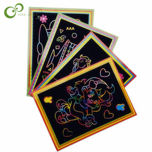 Pcs 26.5*19 1 centímetros Scratch Papel de Arte Papel Pintura Mágica com Desenho Da Vara Para Crianças Brinquedo Colorido Desenho brinquedos WYQ 2024 - compre barato