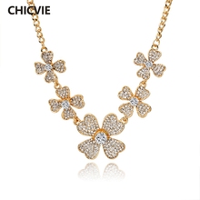 CHICVIE-Collar personalizado de flores y oro de cristal para mujer, colgante étnico, accesorios de joyería, SNE150834 2024 - compra barato