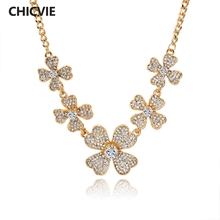 CHICVIE Custom Crystal Gold Flower Statement Necklace Pendants For Women Necklaces Accessories Ethnic Jewelry Necklace SNE150834 2024 - buy cheap