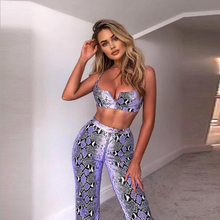 2019 Snake Print Zipper Sexy Women Jumpsuit Two Piece Spaghetti Strap Backless Rompers Womens Jumpsuit Beach Casual Playsuit 2024 - buy cheap