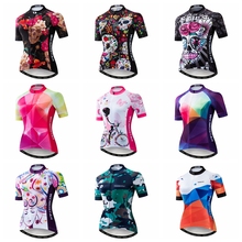 PRO Team-Maillot de manga corta para Ciclismo, para mujer, rosa, negro, Calavera, 2021 2024 - compra barato