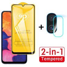 Protetor de tela 9d, 2 em 1, para samsung galaxy a10 2019, película de vidro temperado para samsung galaxy sm a10 a105f 2024 - compre barato