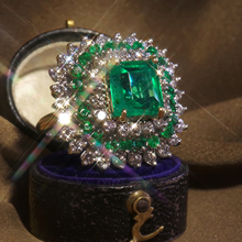 Женские большие обручальные кольца с зелеными кристаллами, романтическое кольцо, серебристые кольца, Женские Ювелирные изделия, Прямая поставка Z5X313 2024 - купить недорого