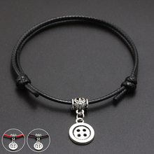 2020 New Cute Button Pendant Red Thread String Bracelet Lucky Black Coffee Handmade Rope Bracelet for Women Men Jewelry 2024 - buy cheap