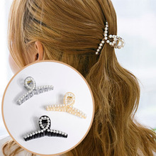 Rhinestone Pearls Banana Clip Hairpins Women Hair Accessories Vintage Hair Crab Lady Ponytail Holder Hair Claws Clamp Barrettes 2024 - buy cheap