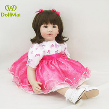 Boneca infantil de silicone reborn, 60cm, boneca de vinil, princesa, com vestido bonito, presente de aniversário, brinquedo 2024 - compre barato