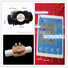 G1" Water Flow Meter Sensor Counter Indicator Controller LCD Display + FS400A Flow Sensor Meter+ Solenoid Valve Gauge DN25 2024 - buy cheap