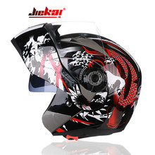 JIEKAI-Casco de Motocross para hombre, protector de cara completa, doble lente, Modular 2024 - compra barato