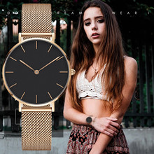 Reloj mujer moda luxo relógio de pulso de quartzo analógico aço inoxidável 2019 zegarek damski 2024 - compre barato