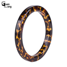 Guanlong Vintage Leopard Cuff Fashion Bracelets Bangles For Women Black Spot Acrylic Resin Bracelet Simple Charm Party Jewelry 2024 - buy cheap