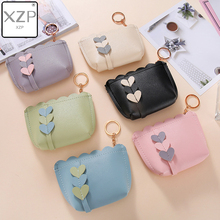 XZP Korean Sweet Heart Women Coin Purse High Quality PU Leather Mini Bag Zipper Clutch Girls Holder Purse carteira feminina 2024 - buy cheap