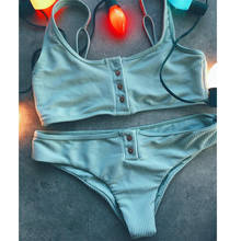 2019 New Brazilian Bikini Set Sexy Swimwear Women Bathing Suit Solid Bikini Swimwear Femme Monokini Halter Top Beach Wear 2024 - buy cheap