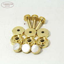 Tooyful-12 piezas de botones de dedo de inserto de piedra Natural chapada en oro para trompeta, reparación de instrumentos de latón, accesorios 2024 - compra barato