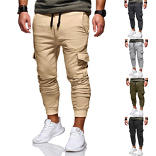 Мужские длинные спортивные брюки, повседневные облегающие брюки-карандаш для фитнеса, Джоггеры для тренировок, простые брюки для лета 2024 - купить недорого