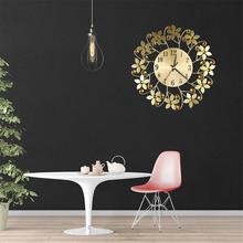 Hot Sales Round Rhinestone Flower Wall Clock Living Room Home Restaurant Hanging Decor Wall Clock Metal Iron Watch DIY Clocks 2024 - buy cheap