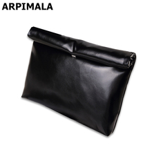 ARPIMALA Oil Leather Clutch Bag Women Cheap Handbags Candy Color Ladies Hand bags Luxury Party Evening Bag Big Envelope Clutchs 2024 - buy cheap