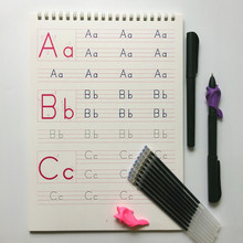 1 pçs inglês alfabeto groove copybook 26 inglês letras personagem exercício jardim de infância bebê pré-escola para escrever o texto 2024 - compre barato