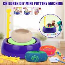 Portable 3V Mini DIY Handmake Electric Ceramic Pottery Machine Pottery Wheels Kids Arts Craft Educational Christmas Gift Toys 2024 - buy cheap