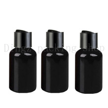 100pcs/lot 50ml Empty black Plastic Bottle With Disk Cap,50cc Black PET Cosmetic Container, Big Amber Bottle 2024 - buy cheap