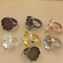 Base redonda de cabujón, 10 piezas, 7 colores, 20mm, ajustes de anillo en blanco, bandeja de anillo ajustable 2024 - compra barato