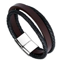 Fashion Multi-Layer Genuine Leather Man Bracelet Casual/Sporty Men Jewelry Black/Brown Color Length 18.5/20.5/22cm Free Shipping 2024 - buy cheap