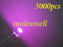 5000 envio grátis!! Chapéu de palha 5mm rosa led (2000mcd) 5mm diodo emissor de luz 5mm estrato led rosa grande/grande ângulo de led 2024 - compre barato