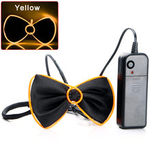 Fio EL LEVOU Luminosa Neon Flashing Light Up Bow Tie Gravata Para Cosplay Clube Evening Partido Decoração para Mulheres Dos Homens 2024 - compre barato