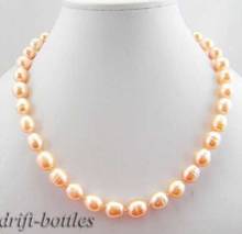 18'' 10mm pink rice freshwater pearl necklace 2024 - buy cheap