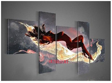 Handmade 5panel Huge Realistic Painting Beautiful Hot Naked Girl Body Women Nude Sexy Oil Painting On Canvas Home Decor Wall Art 2024 - buy cheap