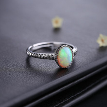 New Design White Fire Opal Ring Fashion Jewelry Women Silver Color Zircon Rings 6mm*8mm 2024 - buy cheap