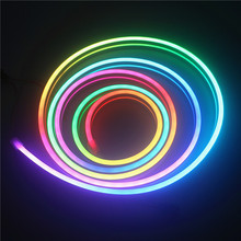 2 m de pixel RGB led Neon Corda DC 5 V WS2812B WS2812 À Prova D' Água Luz de Tira de Fita completo cor do pixel endereçável individualmente Luz Neon 2024 - compre barato