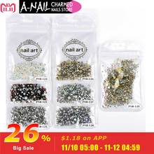 NEWBY Mix Sizes 1440PCS/Pack Crystal Clear AB Non Hotfix Flatback Rhinestones Nail Accessories 3D Nail Art Decoration Gems Tools 2024 - buy cheap