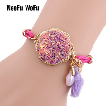 NeeFuWoFu Crystal Bead Bracelets Pulsera Bohemia de Madera Elastic thread beaded Estrela de Cinco Pontas Wooden Bracelet Perles 2024 - buy cheap