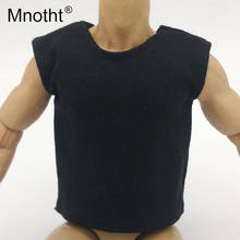 Mnotht 1/6 Scale Black Male Leisure T-Shirt Vest Male Soldier Short sleeved Clothes Toy For 12in Action Figure Soldier Clothes 2024 - buy cheap