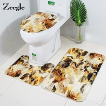 Alfombra de baño Zeegle, alfombra de baño con patrón de hojas, alfombra, tapa de inodoro, conjunto de alfombras de baño, alfombra antideslizante para suelo de la ducha, juego de alfombras de baño 2024 - compra barato