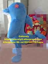 Aburrido azul delfín mar cerdo delphinidos ballena de cetáceos traje de la mascota de dibujos animados personaje mascota adulto No zz2409 libre Sh 2024 - compra barato