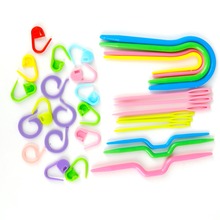 1 Sets ABS Plastic Knit Stitch Knitting Needles Crochet Hook Plastic Markers Needle Clip Craft Knitting Crochet Locking Stitch 2024 - buy cheap