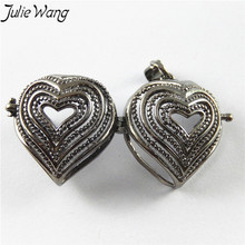 Julie Wang 1 pcs/pack Can Be Opened Pendant Jewelry Accessories Cool Mystery Style Heart Shaped Hollow Phase Box For Couple 2024 - buy cheap