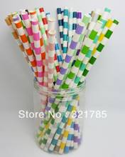 50 PCS/2 Pack Horizontal Stripes Pattern Paper Straws Drinking Straws Biodegradable For Wedding Birthday Party Gift 2024 - buy cheap