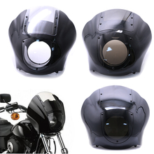 Motorcycle Front Headlight Fairing Smoke Black Clear Visor Cowl Mount For Harley Sportster Iron 883 XL883N Dyna FXR XL 2024 - buy cheap