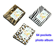 Álbum de filme para foto, 64 bolsos, para mini filme instax 3, 9, 8, 70, 7s, 90, 25, 50s, cartão com nome, leopardo, listrado, livro de filme 2024 - compre barato