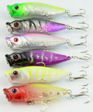 New Arrival 6 pcs Big Popper Fishing Lures 3d Eyes Bait Crankbait Wobblers Tackle Isca Poper Japan 2024 - buy cheap