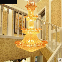 Duplex chandelier staircase lamp long chandelier villa living room lamp chandelier hotel project crystal lamp round hall lamp 2024 - buy cheap