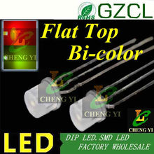 (CE&Rosh)Flat top 5mm bicolor led diode RED&GREEN indicator dip led common cathode 2024 - buy cheap
