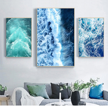 Modern Seasacpe Posters and Prints Wall Art Canvas Painting Blue Wave Pictures for Living Room Nordic Decor No Frame 2024 - buy cheap