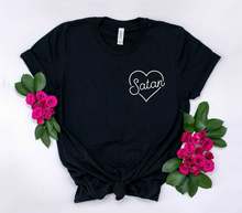Женская футболка с карманом сатаны и сердцем, Повседневная хлопковая хипстерская забавная футболка для девушек, Yong, топ, футболка, Прямая поставка, ZY-160 2024 - купить недорого