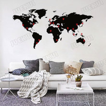 Pegatina de pared de flecha de mapa del mundo para sala de estar, calcomanías de vinilo de gran tamaño, arte para el hogar, dormitorio, SA38 2024 - compra barato