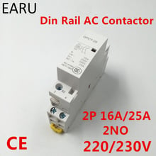 Free Shipping GPCT1 2P 16A 25A 220V/230V 50/60HZ Din Rail Household Ac Contactor 2NO for Household Home Hotel Resturant 2024 - buy cheap